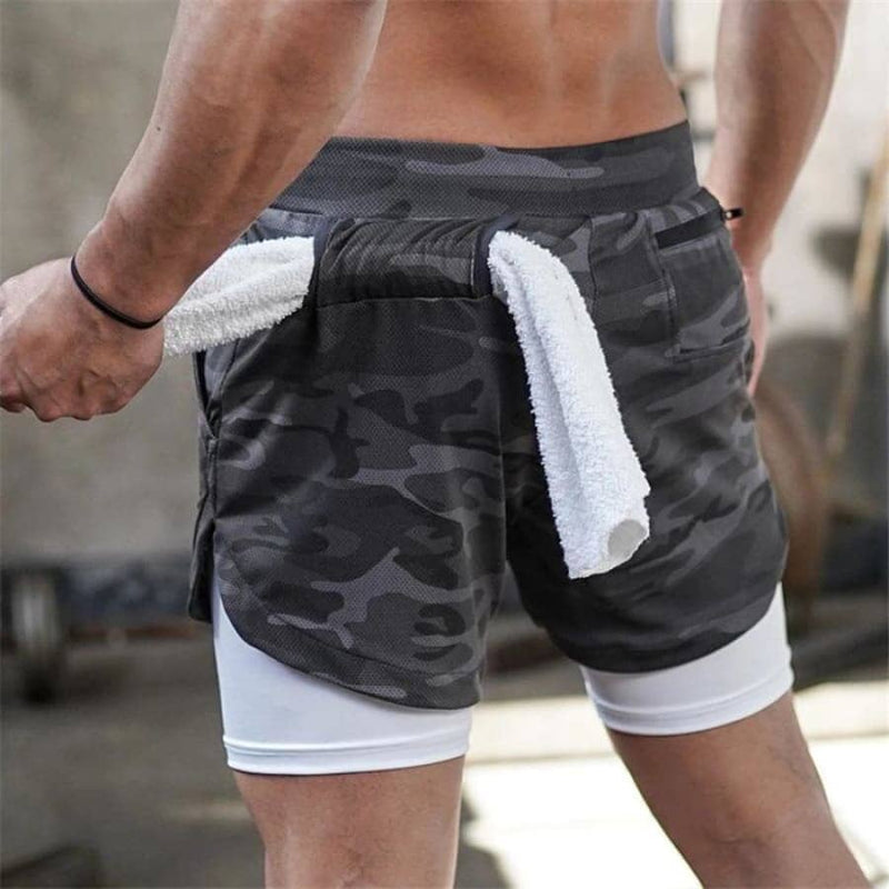 Shorts Para Treino 2 em 1 Esporte Air Effect 673 Direct Ofertas Cinza Camuflado M